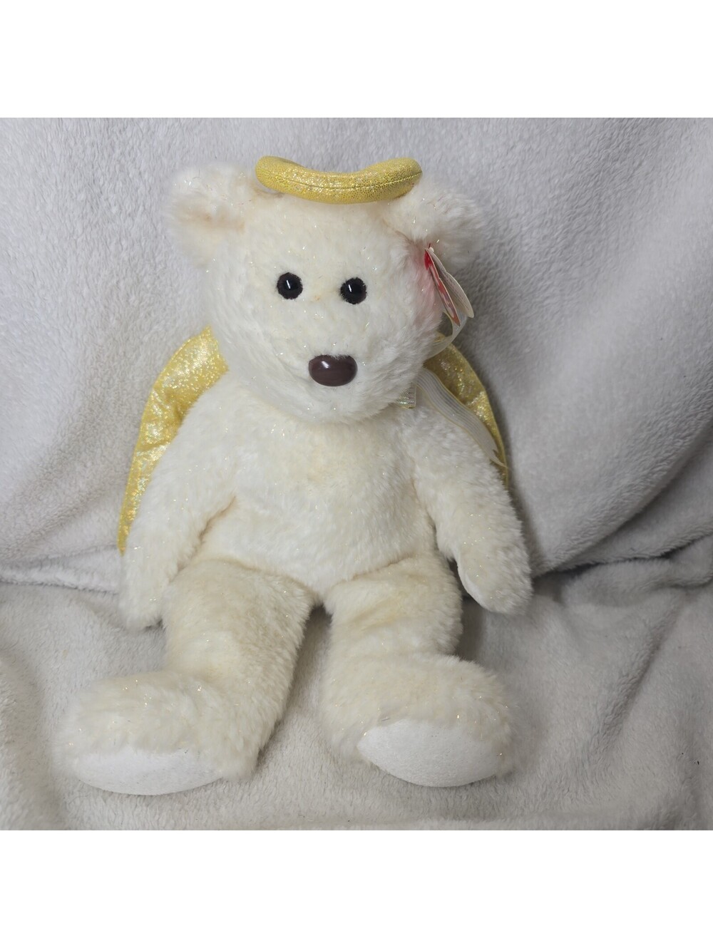 Vintage Ty Beanie Buddy Halo II Plush Angel Bear 2000 NWT